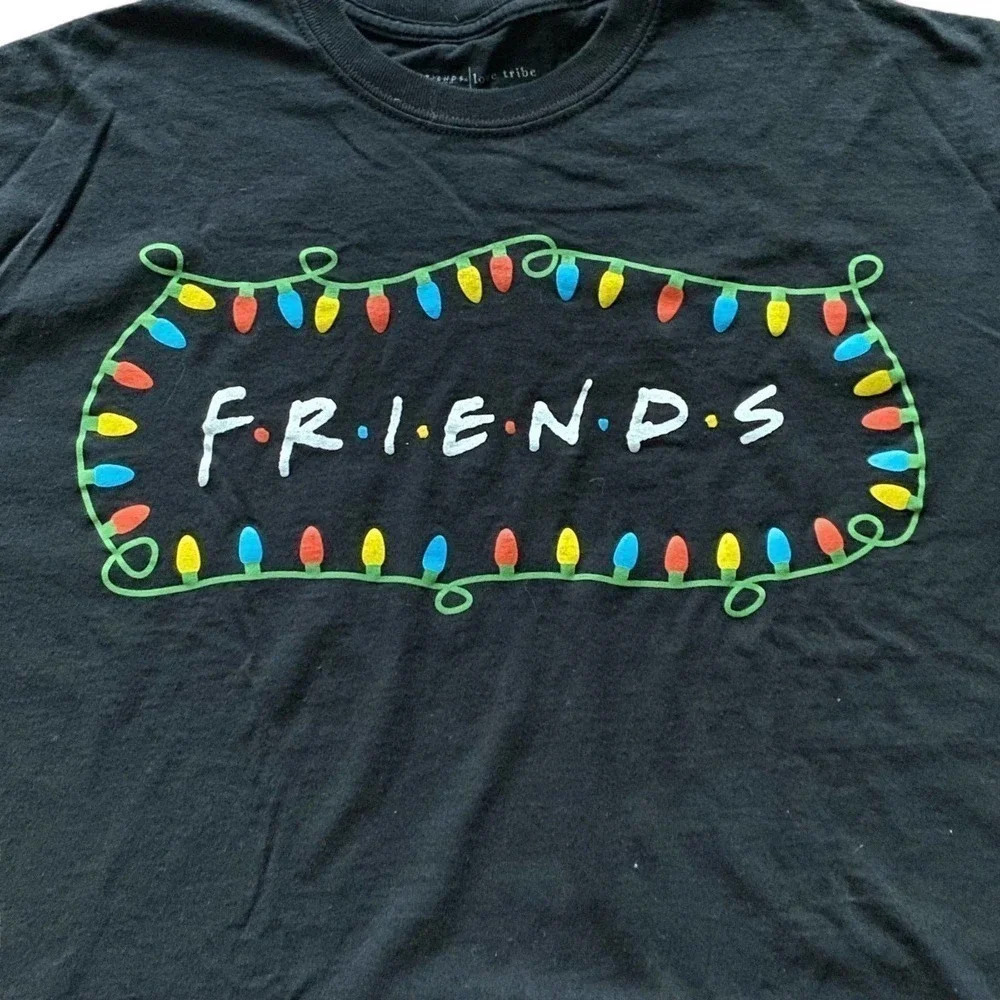 Friends Logo Black Long Sleeve 100% Casual Cotton Pullover Top Men’s Shirt - Picture 5 of 7